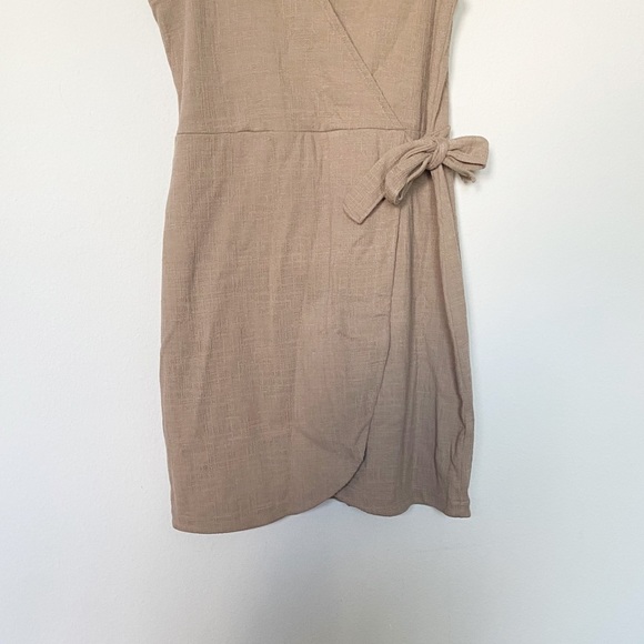 Madewell Texture & Thread Crosshatch Side-Tie Mini Dress Neutral Summer Medium - Picture 5 of 10